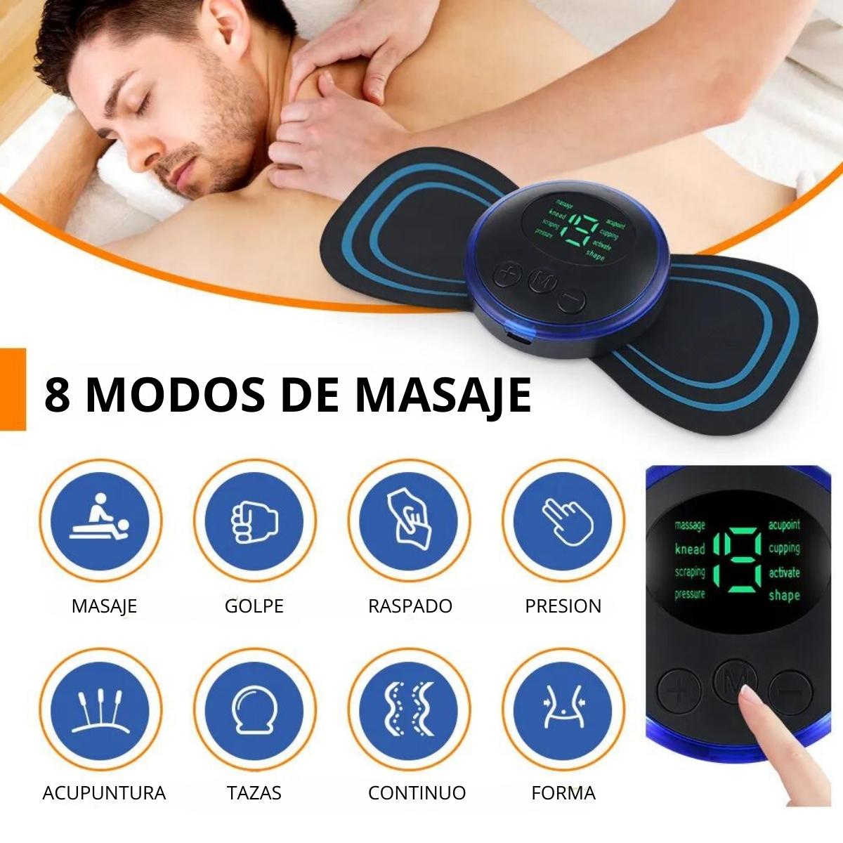 Mini parche eléctrico para masaje cervical masajeador de espalda y cuello 8  modo